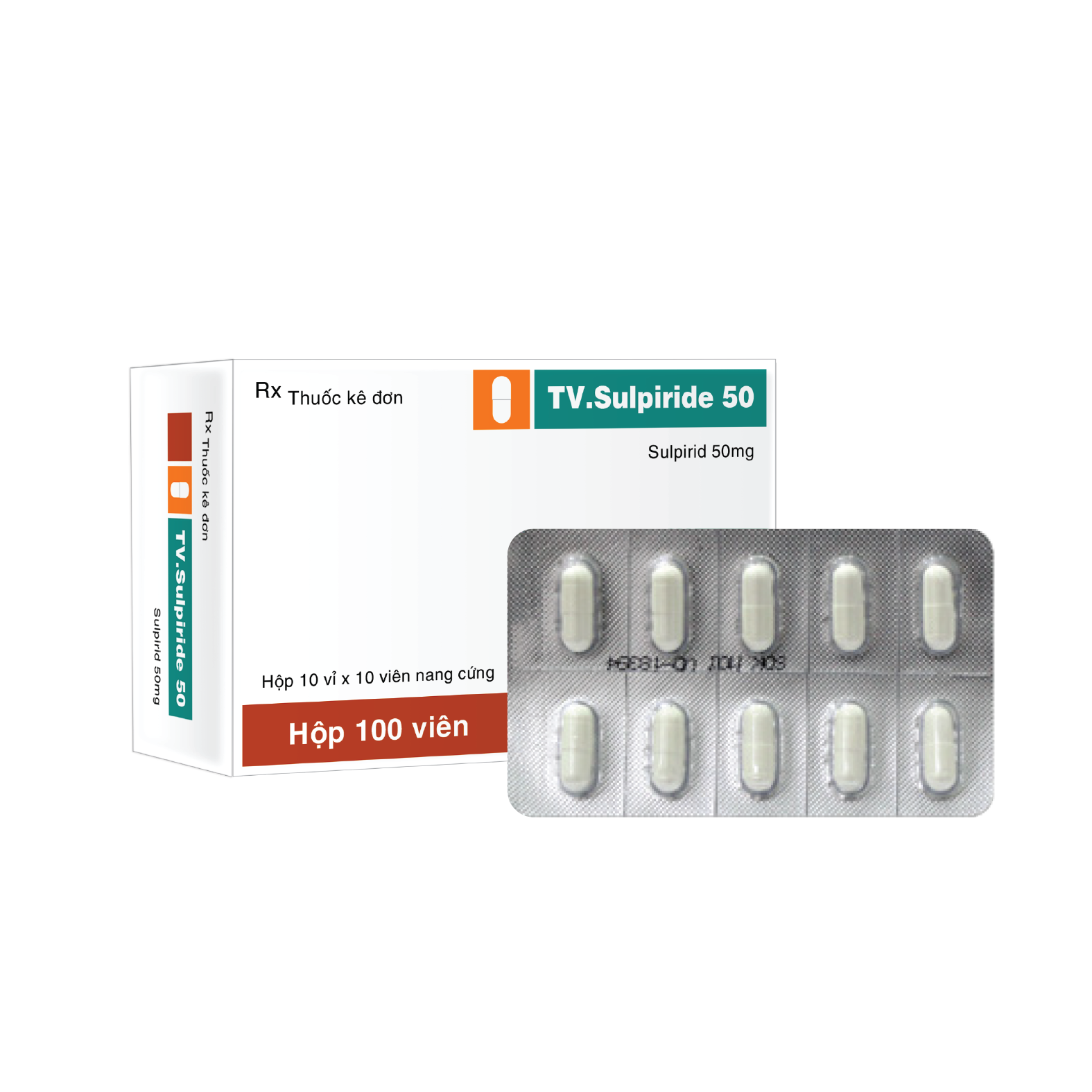 Viên nang cứng TV-Sulpiride 50mg v/10,h/100